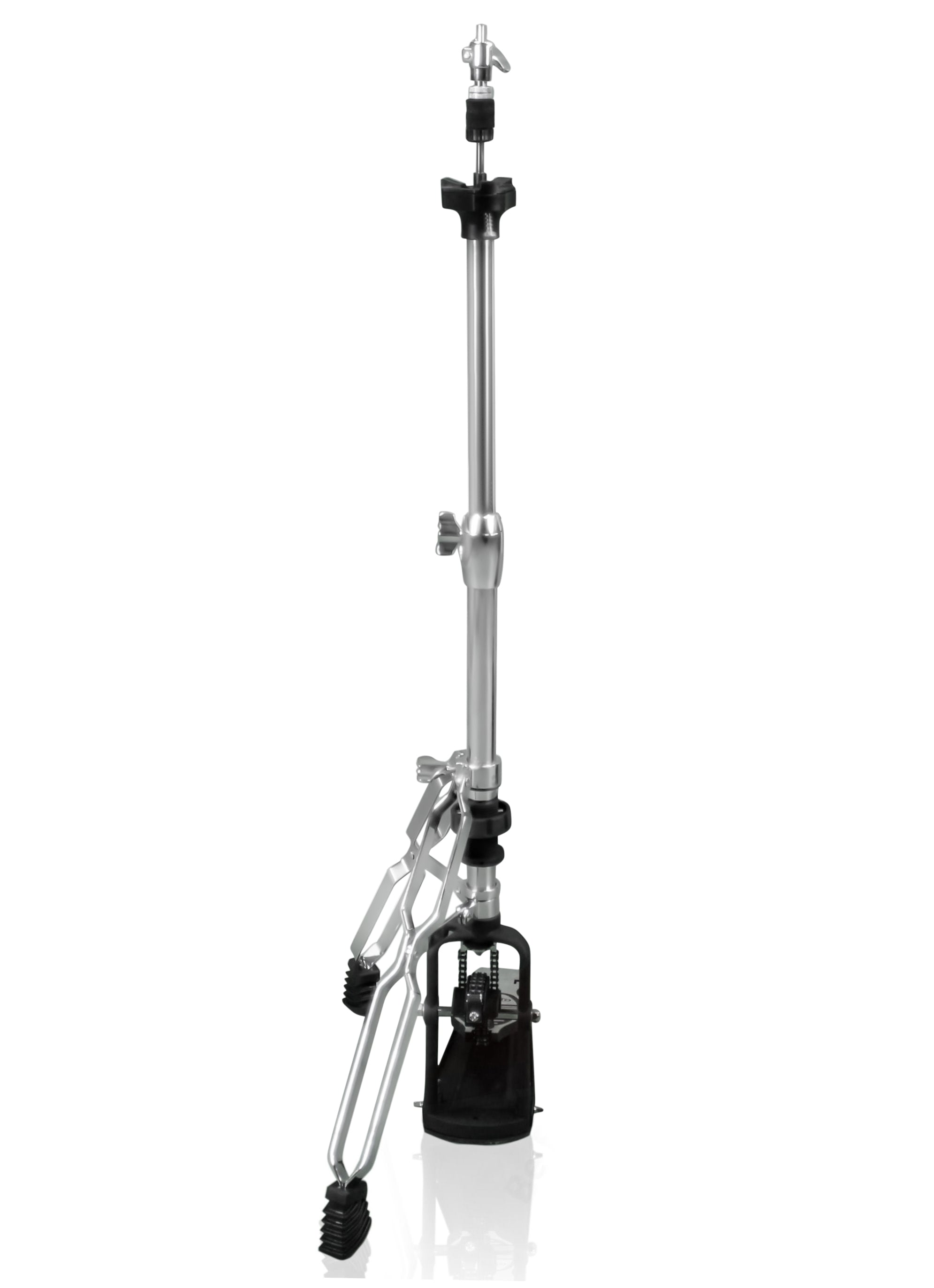 Premium 2 Leg Hi-Hat Stand by GRIFFIN | Heavy Duty Hihat Cymbal Foot Pedal with Drum Key | Folding Two Leg Style Converts to a No Leg High Hat Mount | Double Braced Chrome Percussion Hardware Mount GeekStands.com