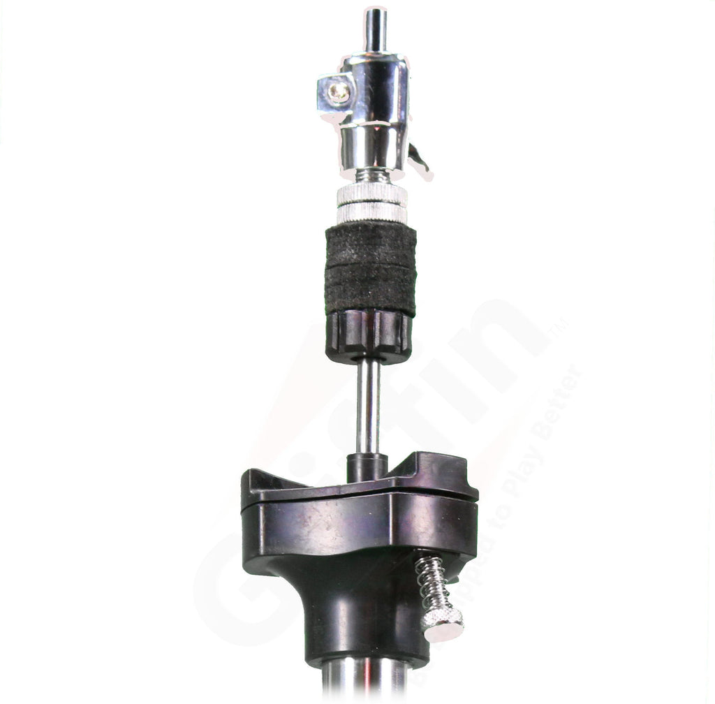 Premium 2 Leg Hi-Hat Stand by GRIFFIN | Heavy Duty Hihat Cymbal Foot Pedal with Drum Key | Folding Two Leg Style Converts to a No Leg High Hat Mount | Double Braced Chrome Percussion Hardware Mount GeekStands.com
