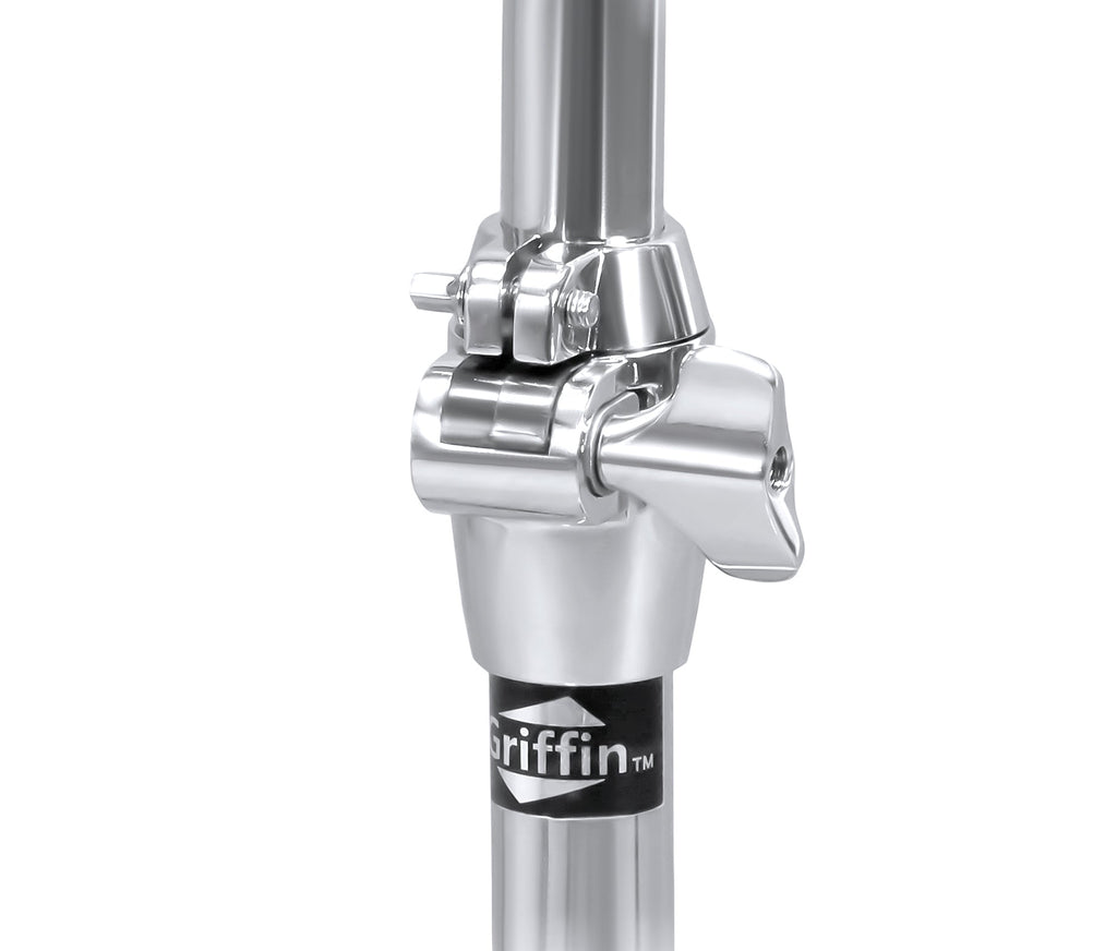 2 Leg Hi-Hat Stand by GRIFFIN - Premium Heavy Duty Hihat Cymbal Foot Pedal with Drum Key - Folding Two Leg Style Converts to a No Leg High Hat Mount GeekStands.com