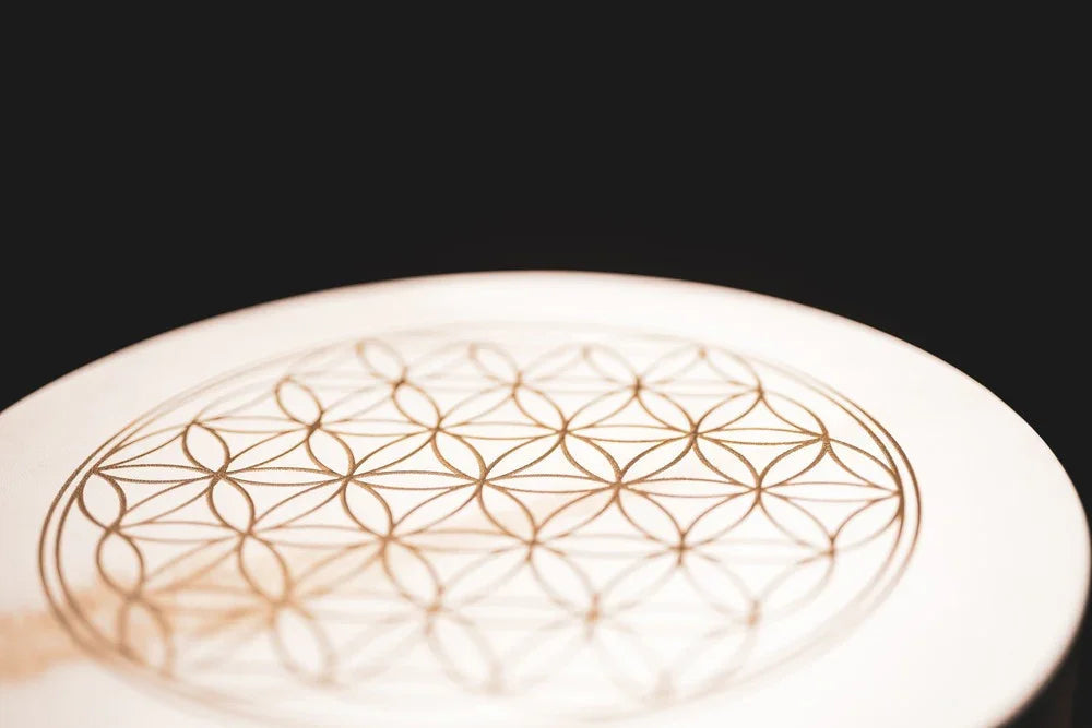 16" Designed Hand Drum, Flower of Life Utah Energy Healing Center