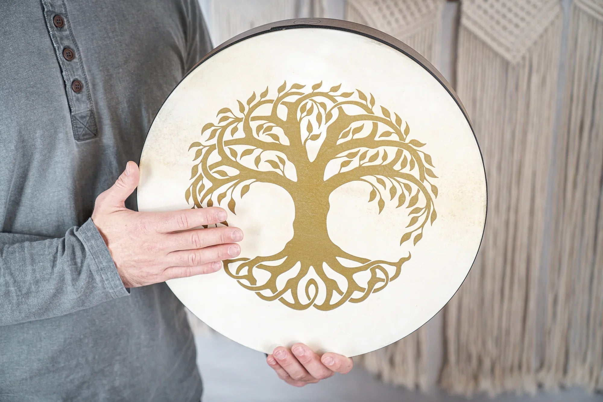 16" Designed Hand Drum, Tree of Life Utah Energy Healing Center