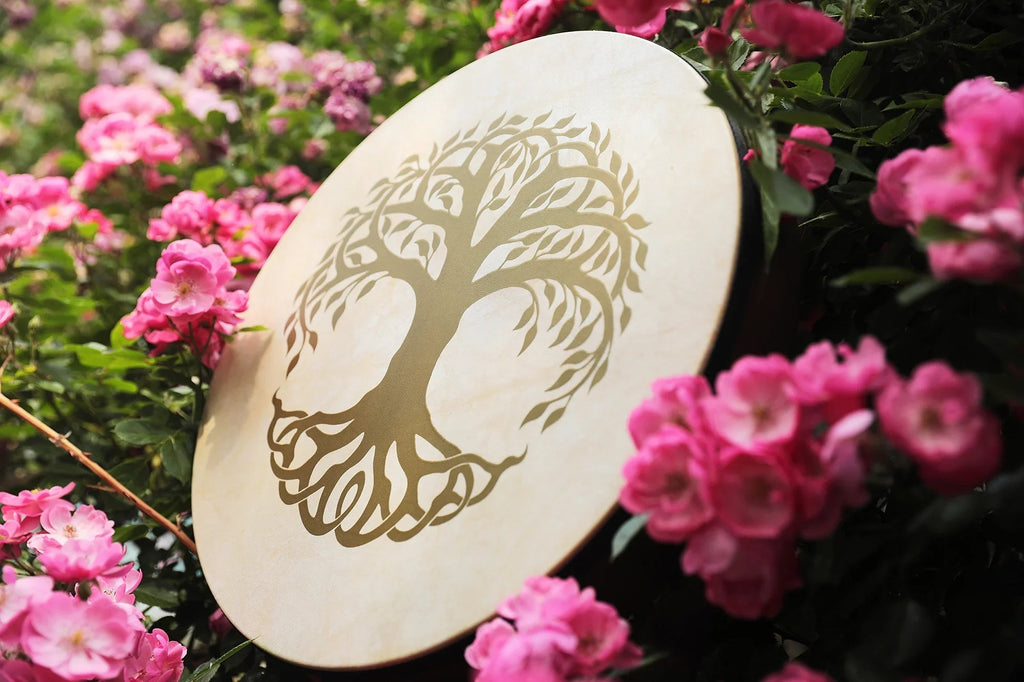 16" Designed Hand Drum, Tree of Life Utah Energy Healing Center