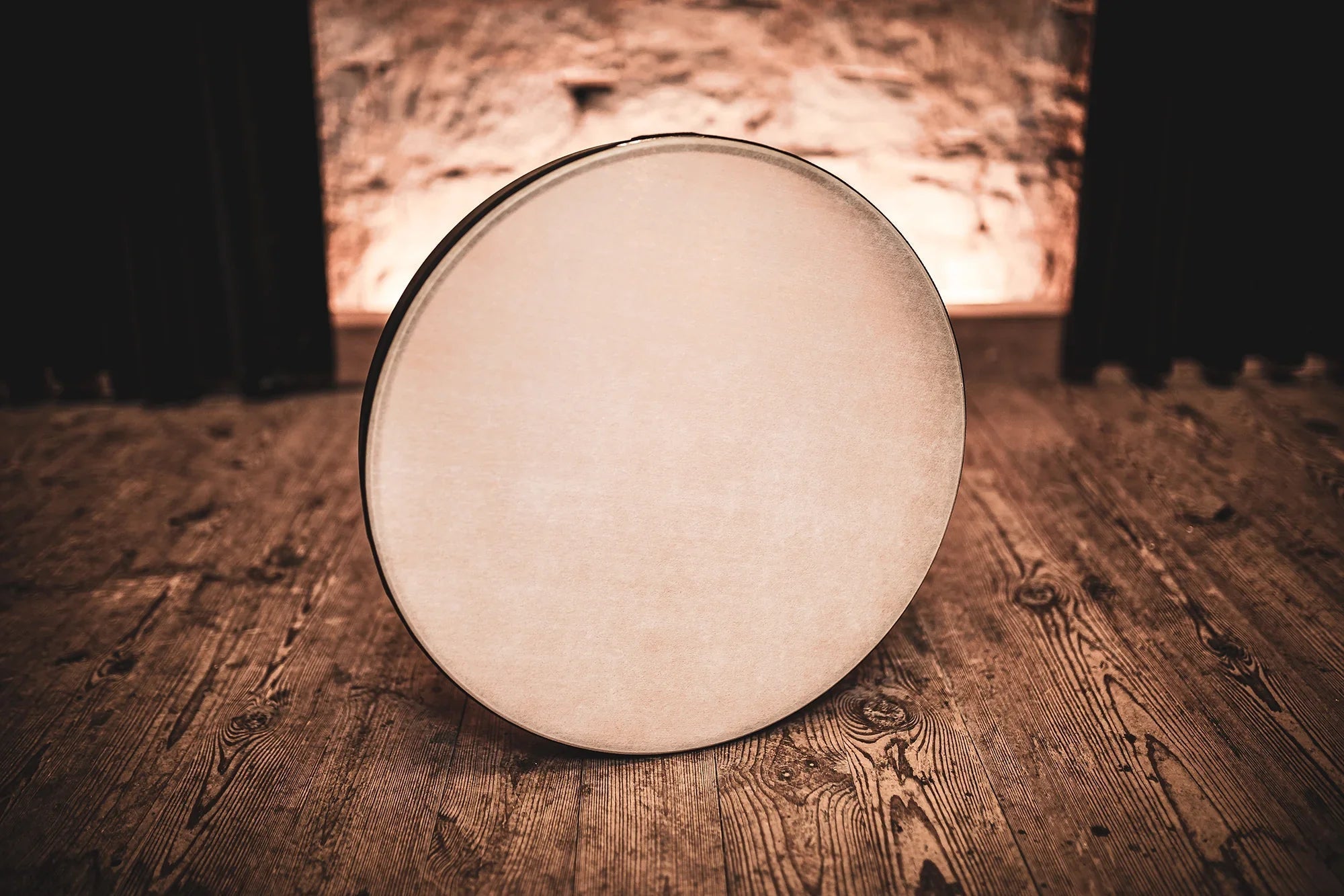 18" Woven Synthetic Head Hand Drum, Walnut Brown Utah Energy Healing Center