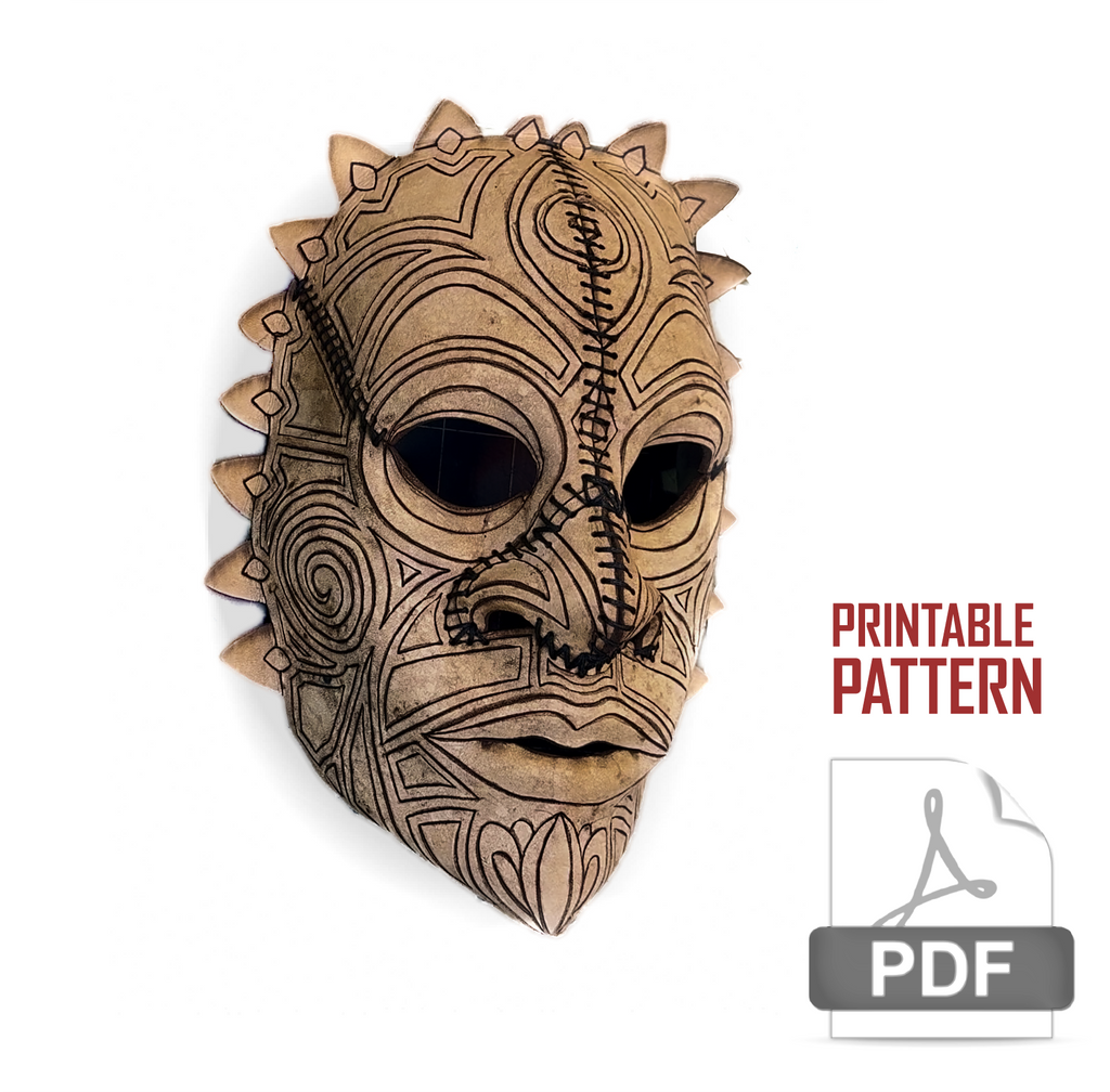 Leather Tribal Mask Printable Pattern Bundle — Intermediate + Advanced Rockwell Masks