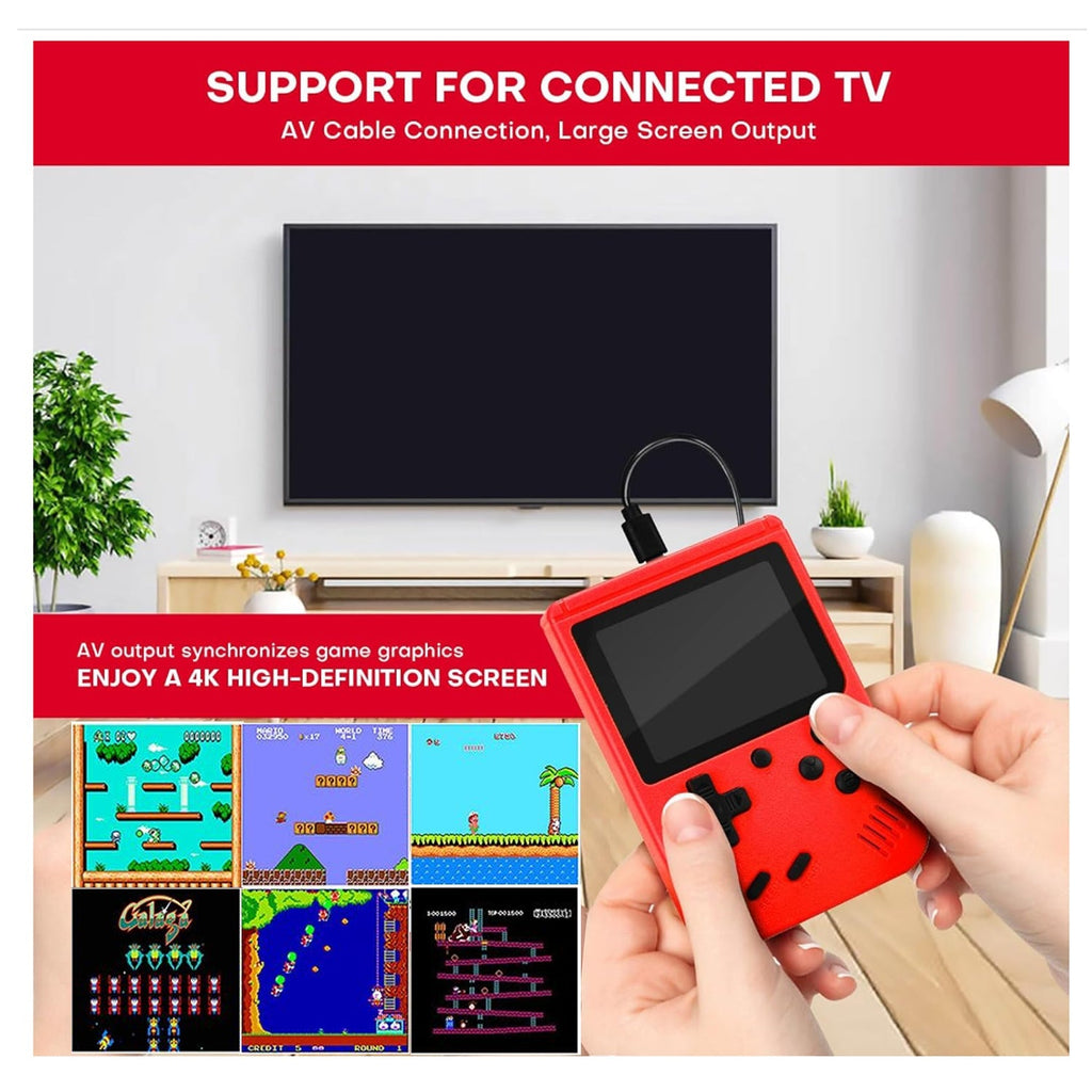 Handheld Games for Kids Console 400 Retro Video Games, Portable Gaming Player Mini Arcade Electronic Toy Gifts for Boys Girls, Red The Noodley