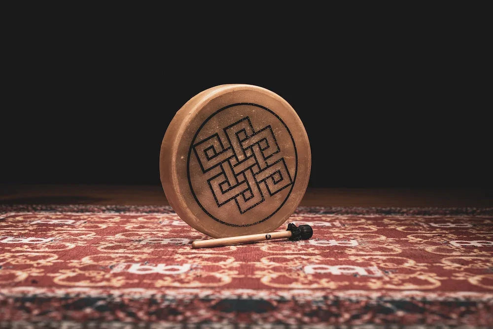 15" Native American-Style Hoop Drum, Endless Knot Utah Energy Healing Center