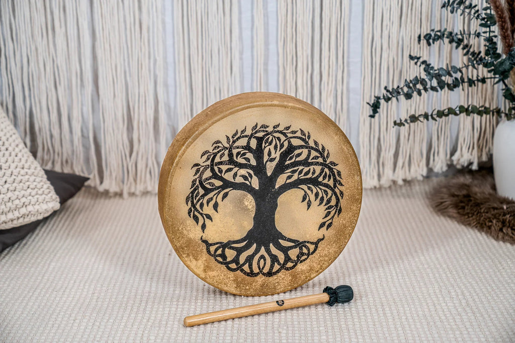 15" Native American-Style Hoop Drum, Tree of Life Utah Energy Healing Center