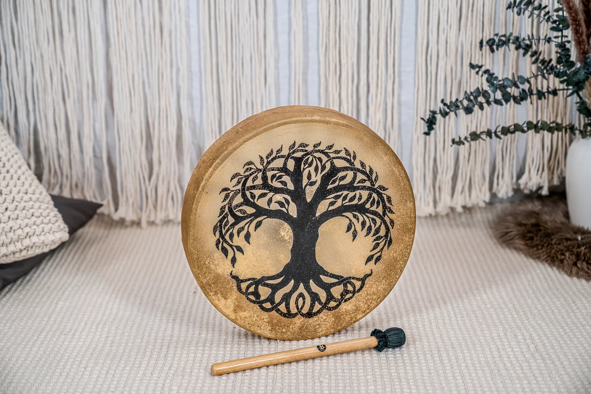 15" Native American-Style Hoop Drum, Tree of Life Utah Energy Healing Center