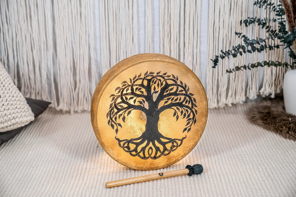 15" Native American-Style Hoop Drum, Tree of Life Utah Energy Healing Center