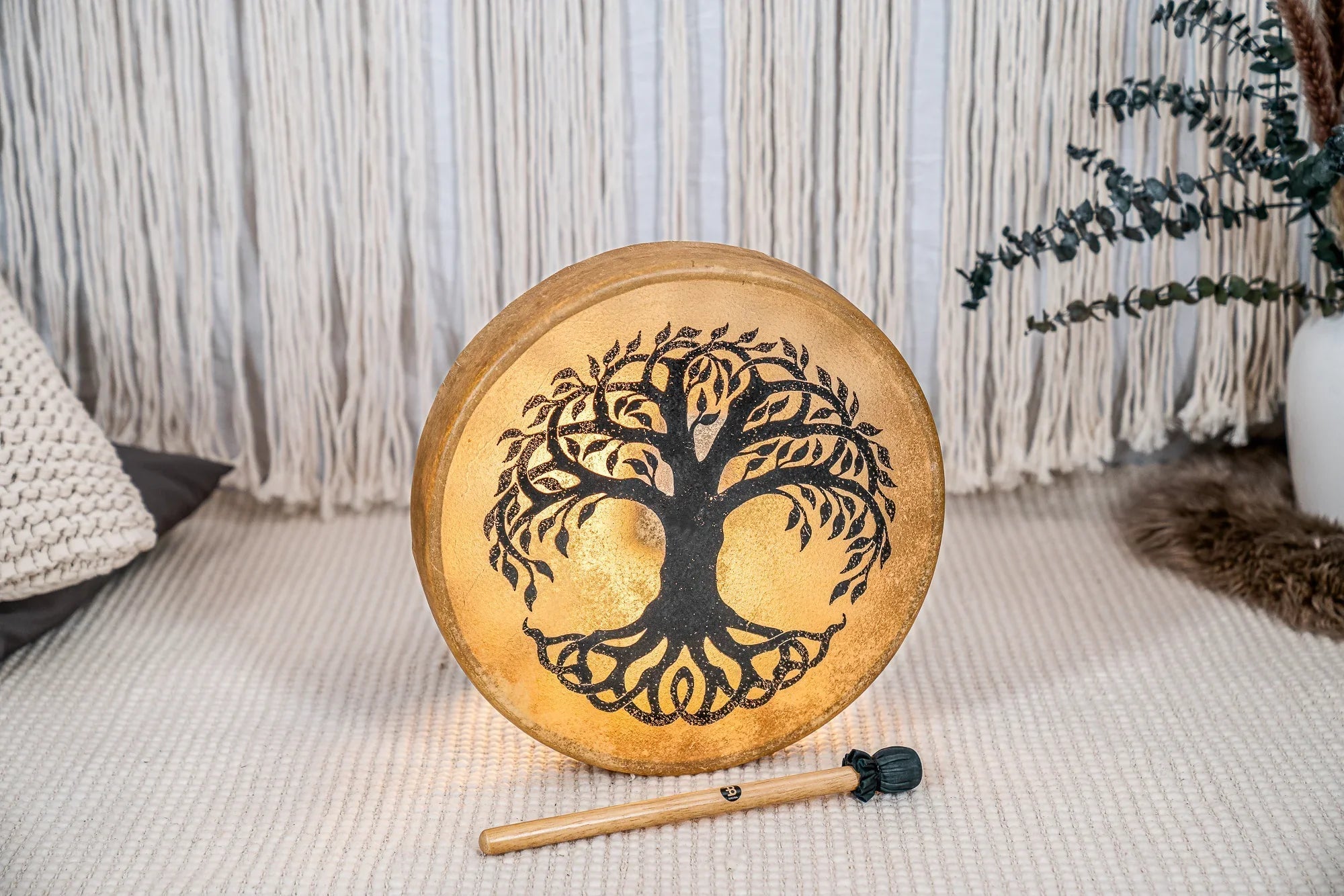 15" Native American-Style Hoop Drum, Tree of Life Utah Energy Healing Center
