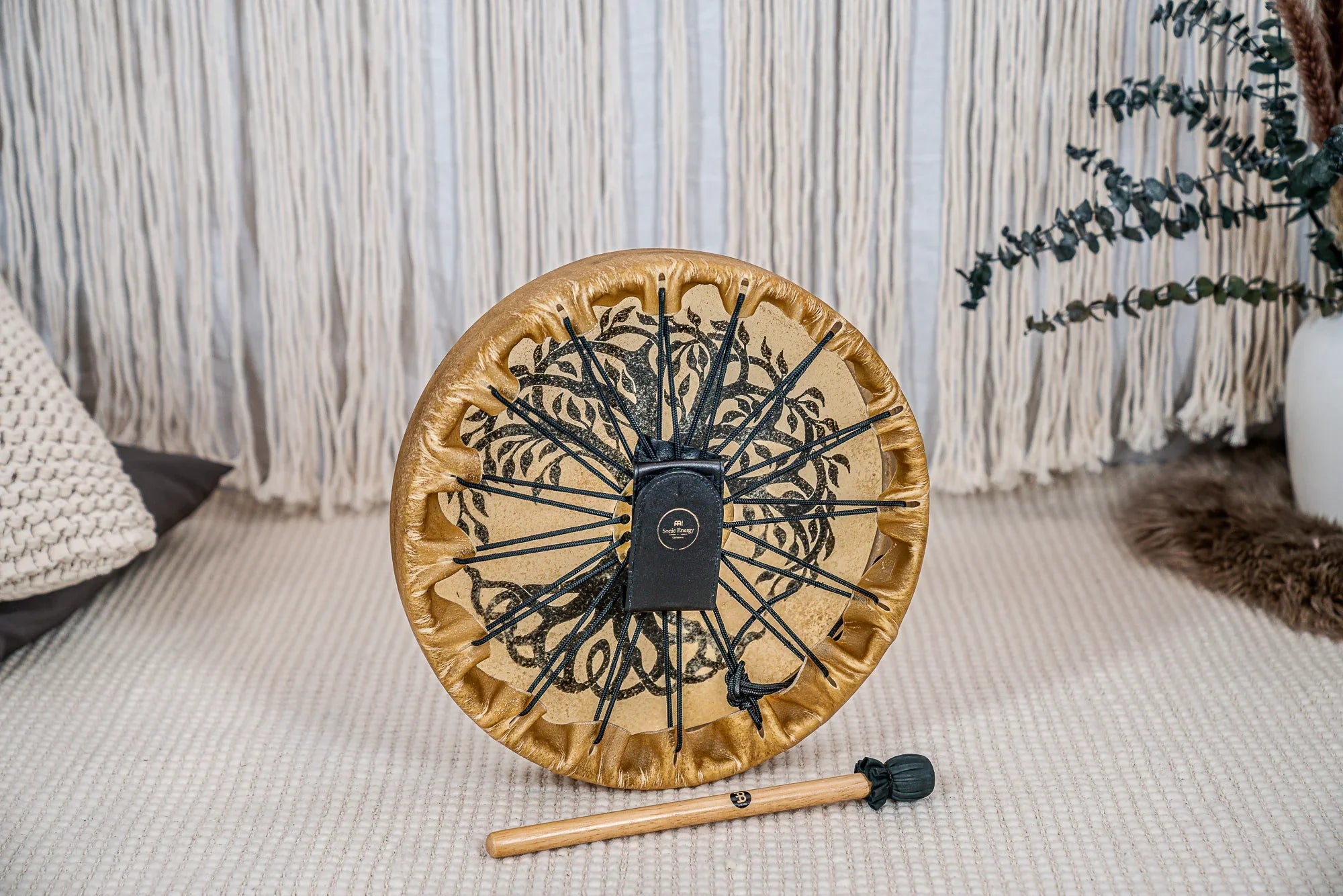 15" Native American-Style Hoop Drum, Tree of Life Utah Energy Healing Center