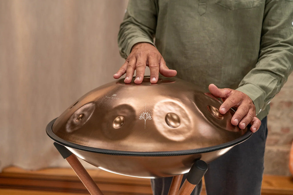 Sensory Handpan, E La Sirena, 10 Notes, Vintage Copper, Engraved Design Utah Energy Healing Center