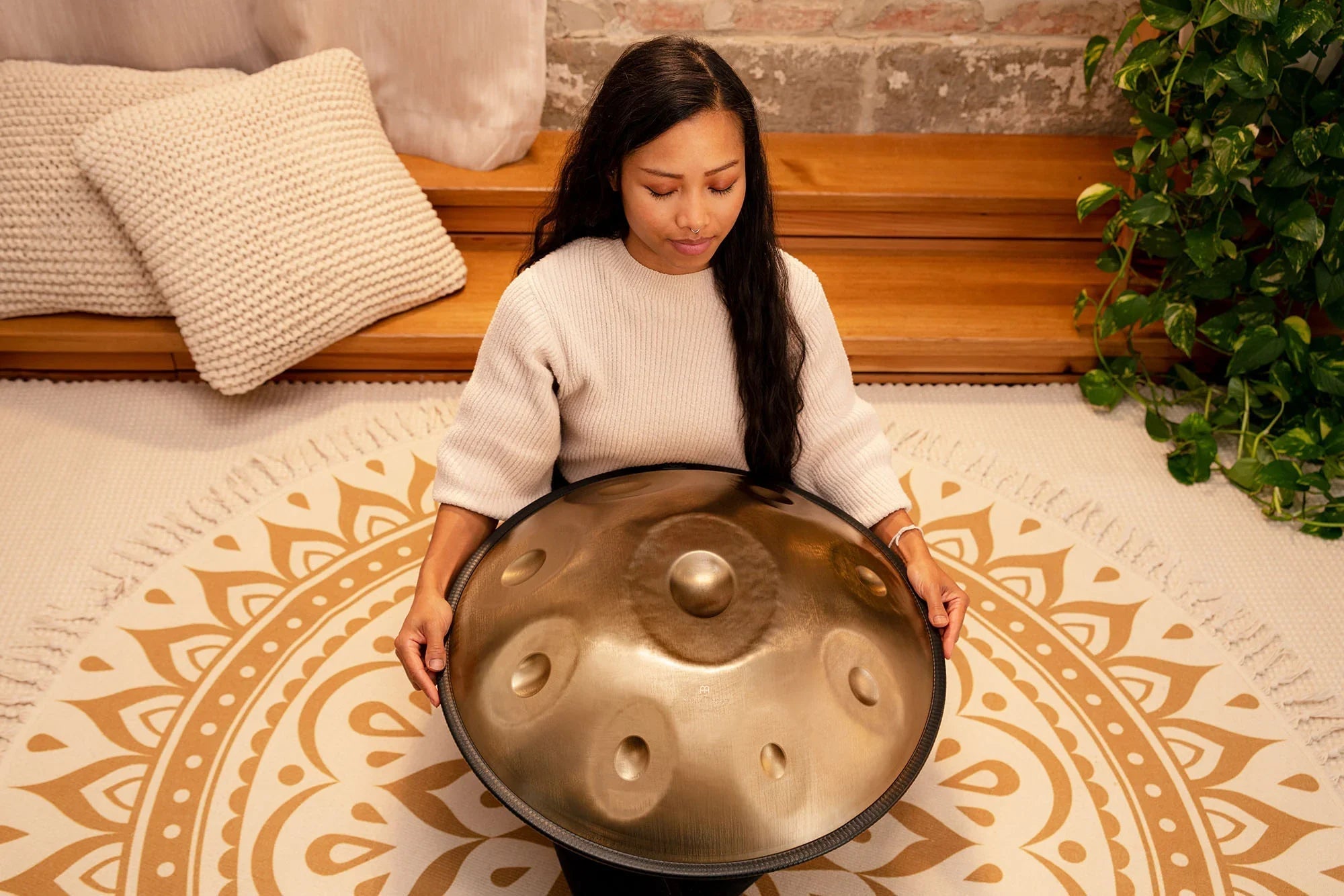 Sensory Handpan, C# Minor, 9 Notes, Vintage Gold Utah Energy Healing Center