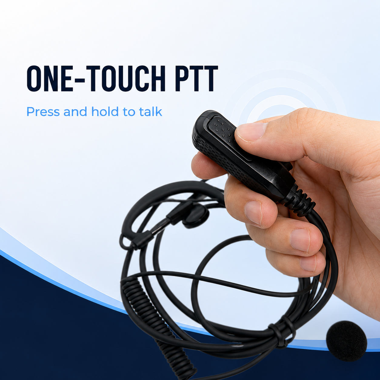 RUYAGE AI Noise-Cancelling PTT Earpiece for K-Type Radios Ruyage Radio