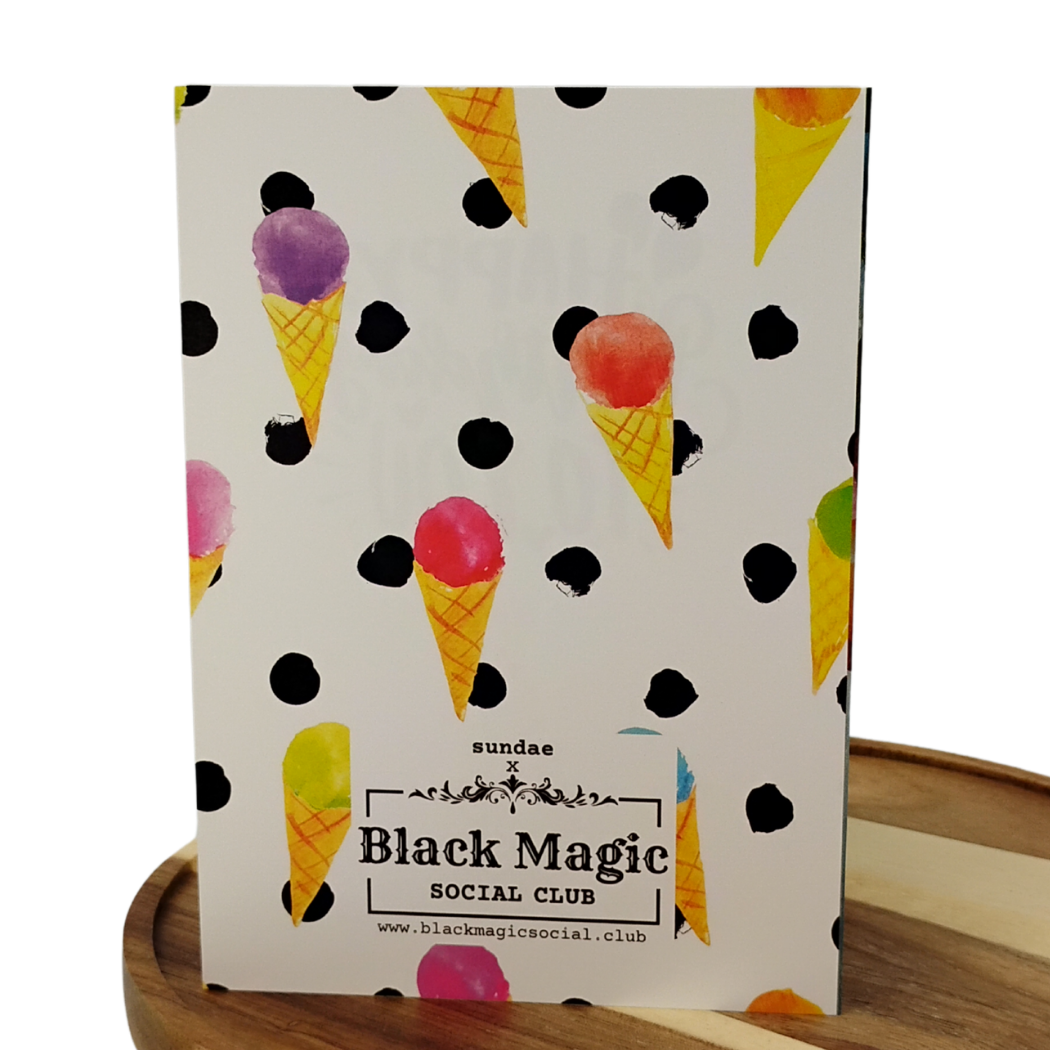Ice Cream & Balloons - Happy Birthday Greeting Card Black Magic Social Club