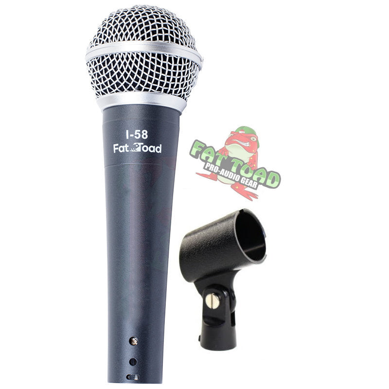 Cardioid Dynamic Microphone with Mic Clip by FAT TOAD - Vocal Handheld, Unidirectional Mic - Singing Wired Microphone for Music Stage Performances GeekStands.com