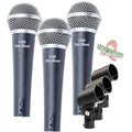 Vocal Handheld Microphones & Clips (3 Pack) by FAT TOAD - Cardioid Dynamic, Wired Instrument Mic - Singing Microphone for Live Streaming, Music Stage GeekStands.com