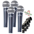 Cardioid Microphones with Clips (4 Pack) by FAT TOAD - Vocal Handheld, Wired Unidirectional Mic - Singing Microphone for Music Stage Performance GeekStands.com