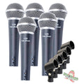 Studio Recording Microphones with Clips (5 Pack) by FAT TOAD - Vocal Handheld, Unidirectional Wired Mic - Cardioid Dynamic Singing Microphone GeekStands.com