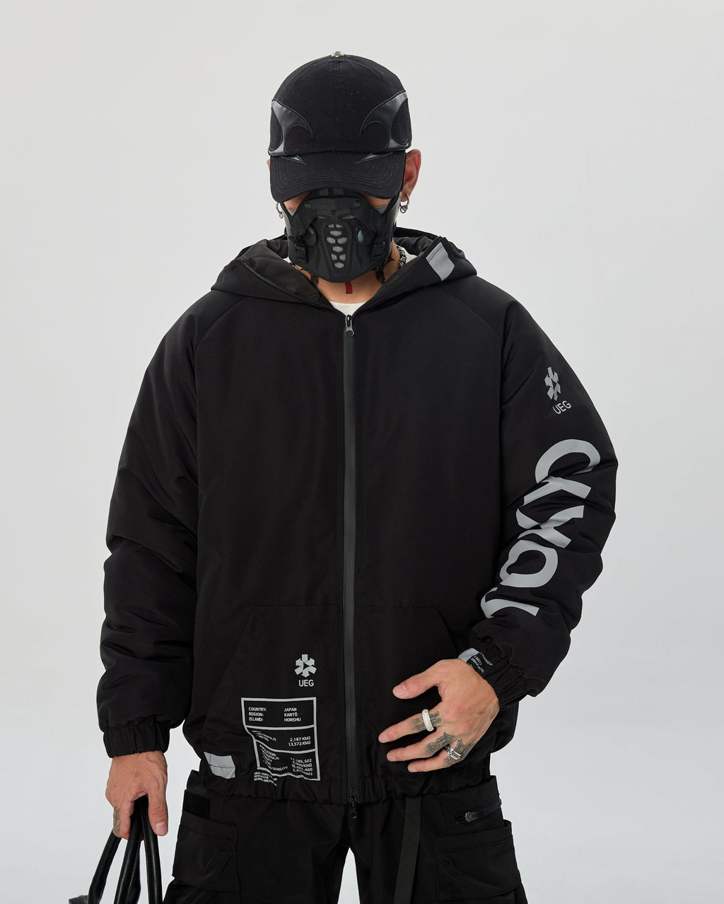 IB433 Black Winter Tokyo Parka Jacket Niepce