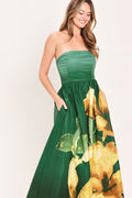 GOLDEN ROSE AFTERGLOW WOVEN MAXI DRESS Flying Tomato