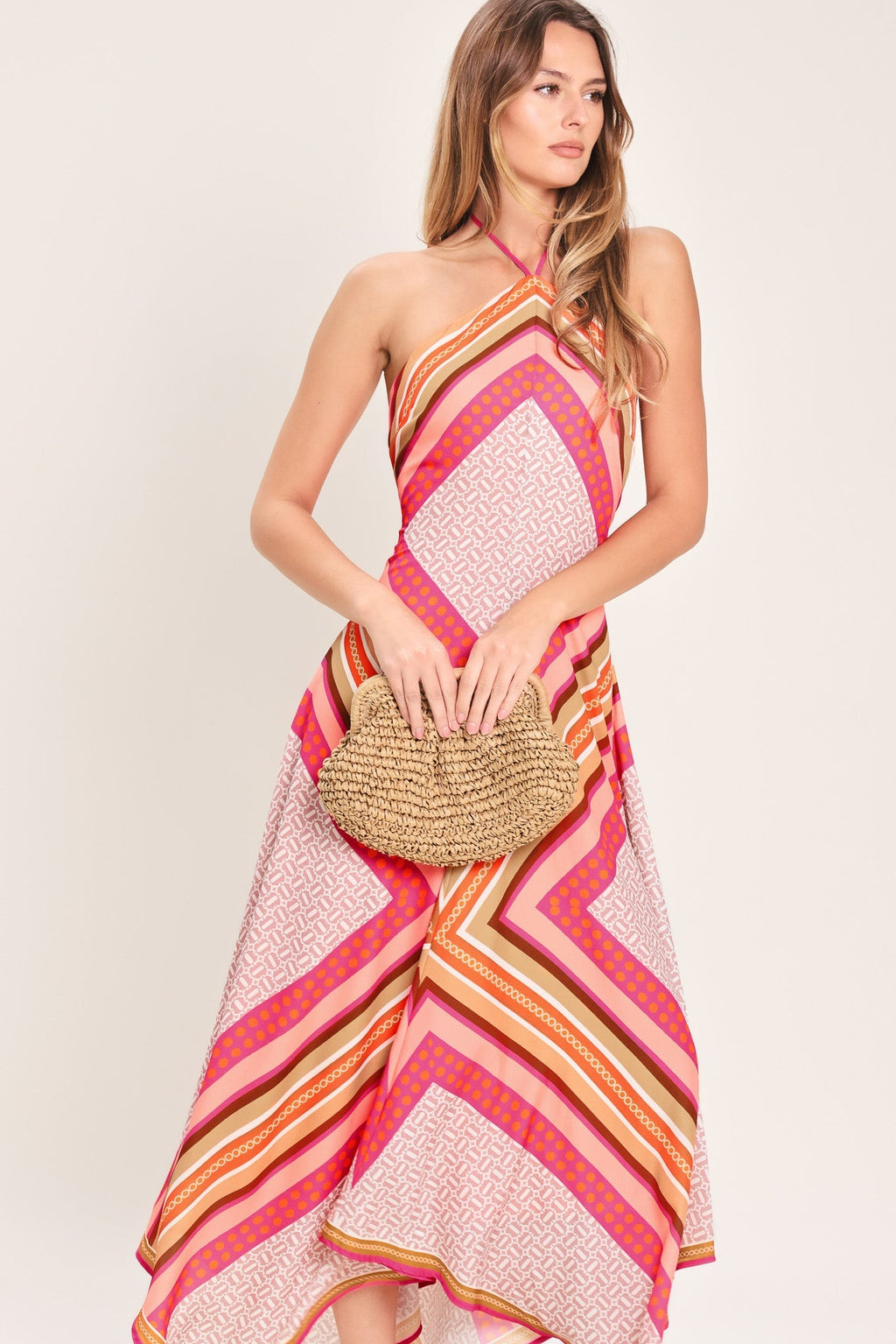 PARADISE CODE WOVEN MIDI DRESS Flying Tomato