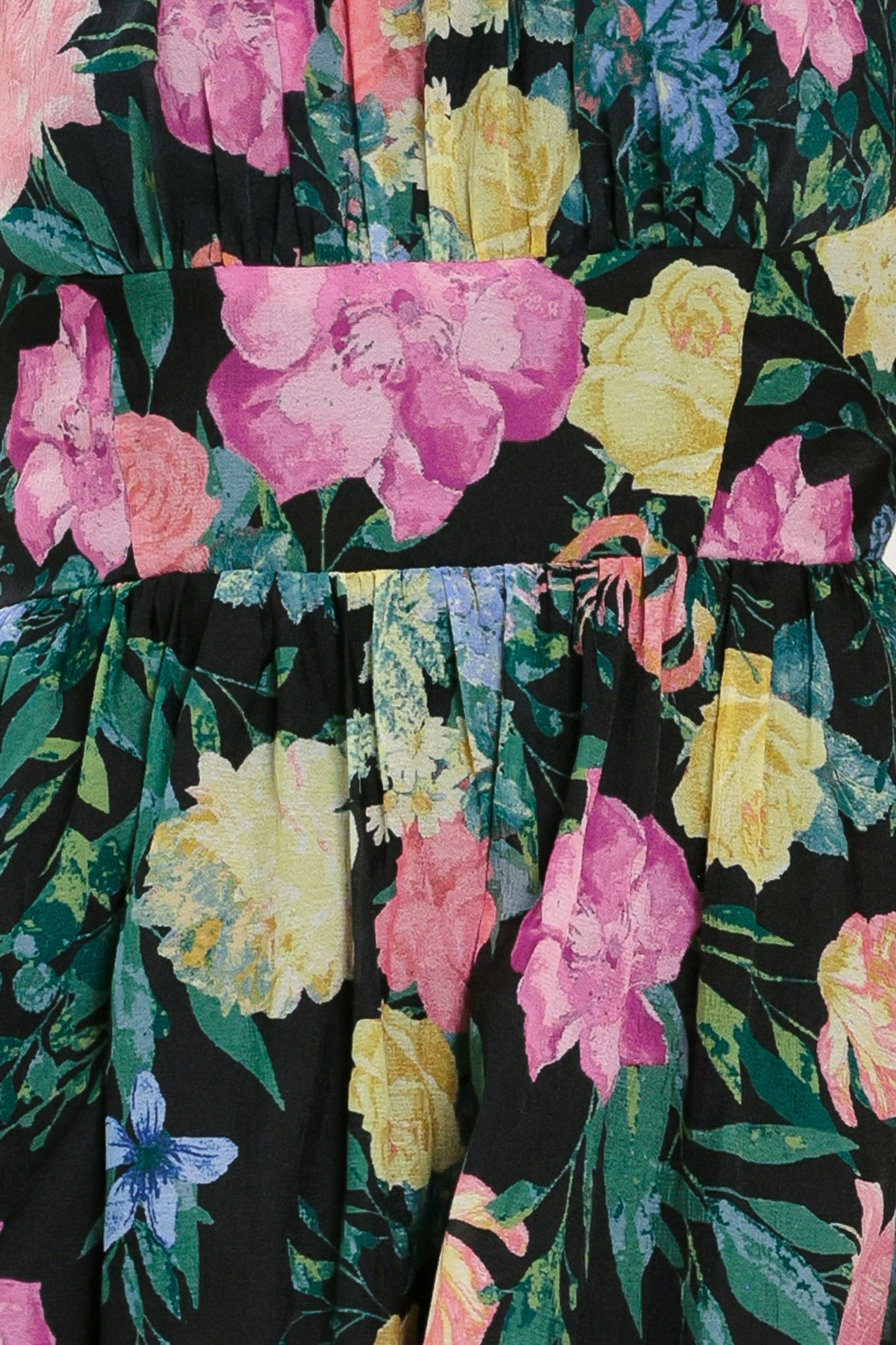 SHADOW FLORAL WOVEN MIDI DRESS Flying Tomato