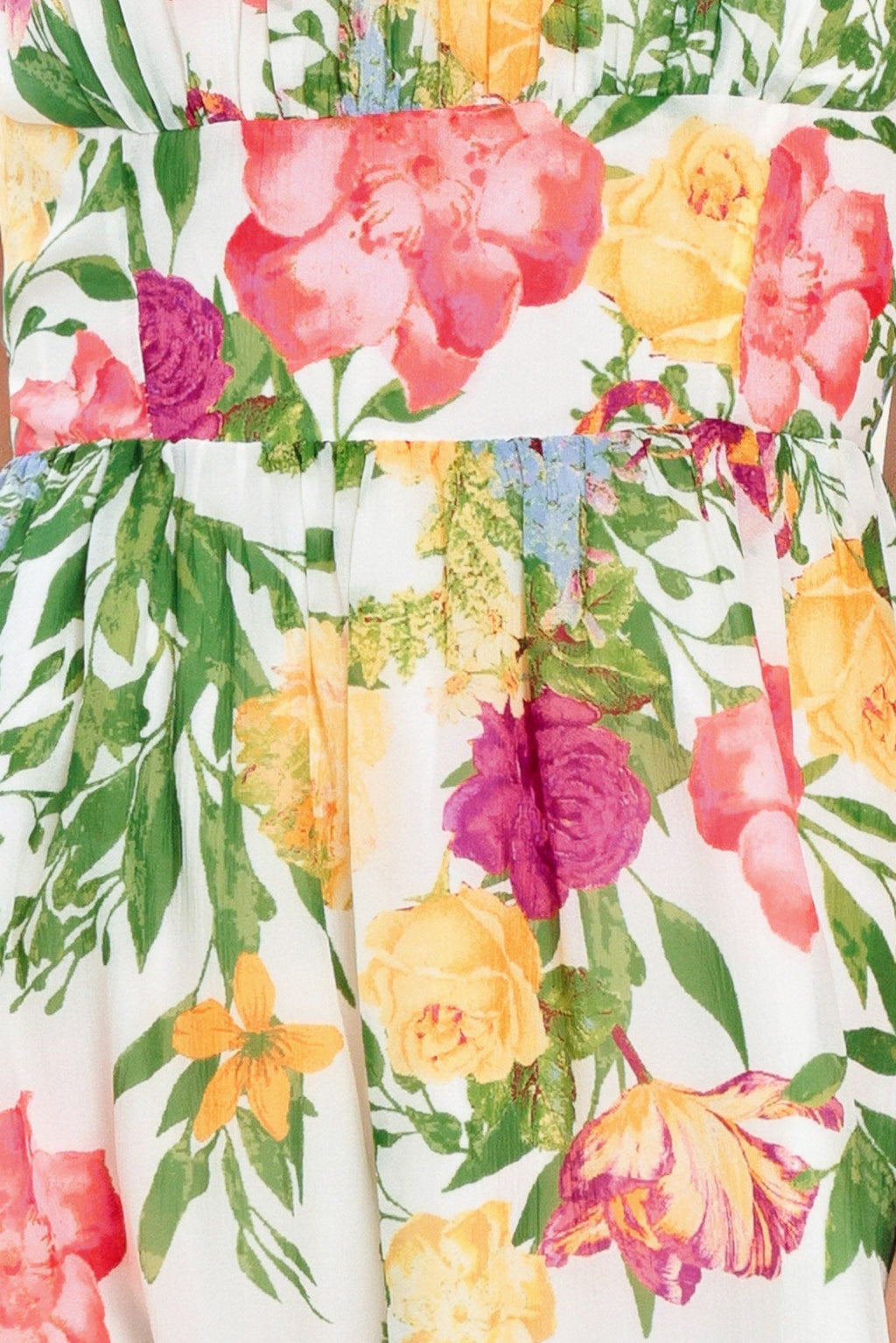 SHADOW FLORAL WOVEN MIDI DRESS Flying Tomato