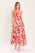 VIBRANT PETAL WOVEN MIDI DRESS Flying Tomato