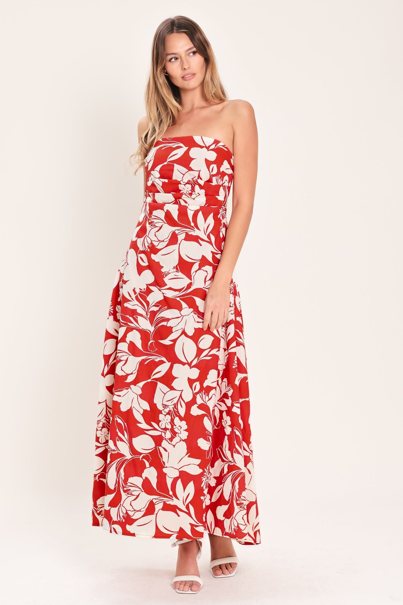 VIBRANT PETAL WOVEN MIDI DRESS Flying Tomato