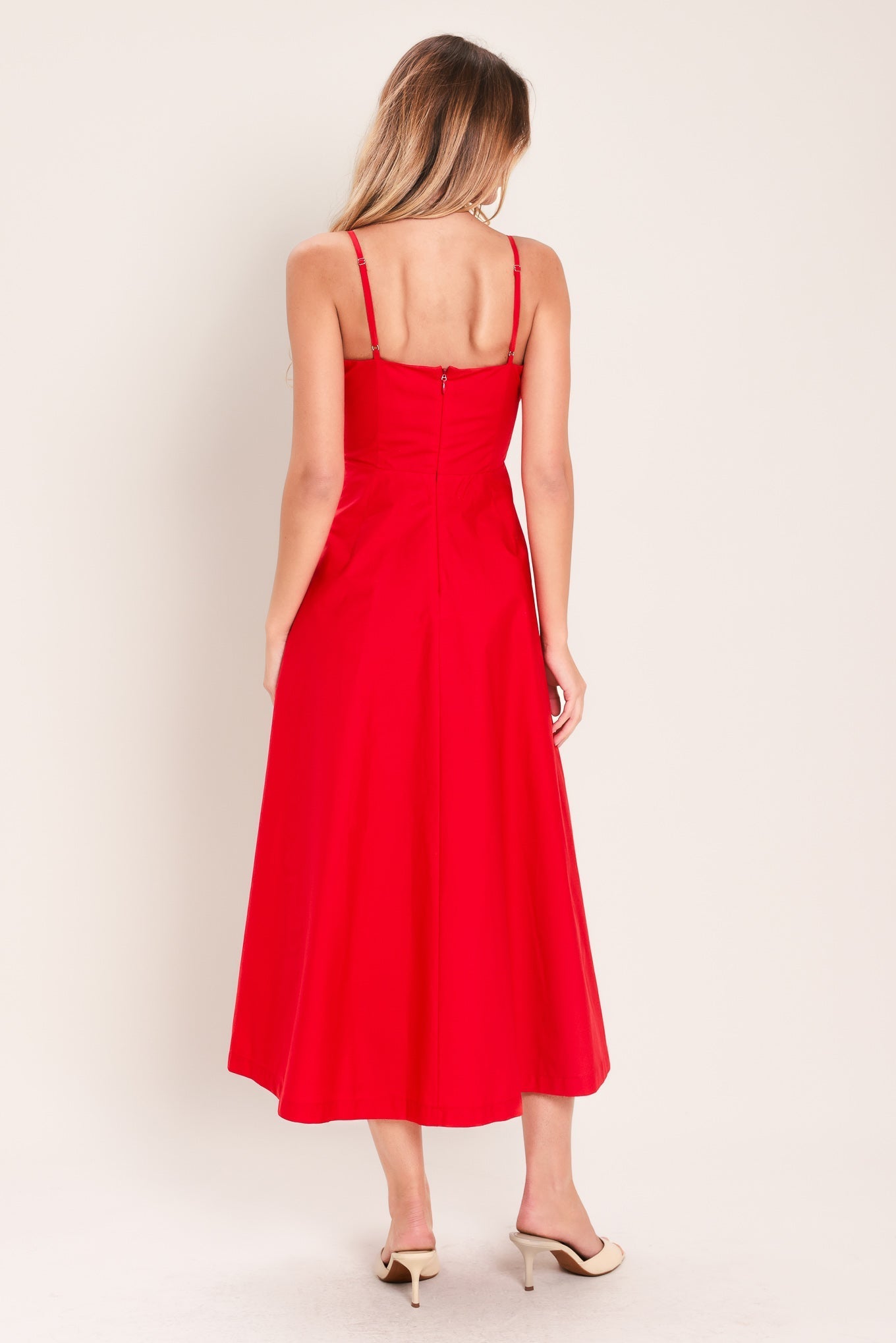 MODERN ROMANCE WOVEN MIDI DRESS Flying Tomato