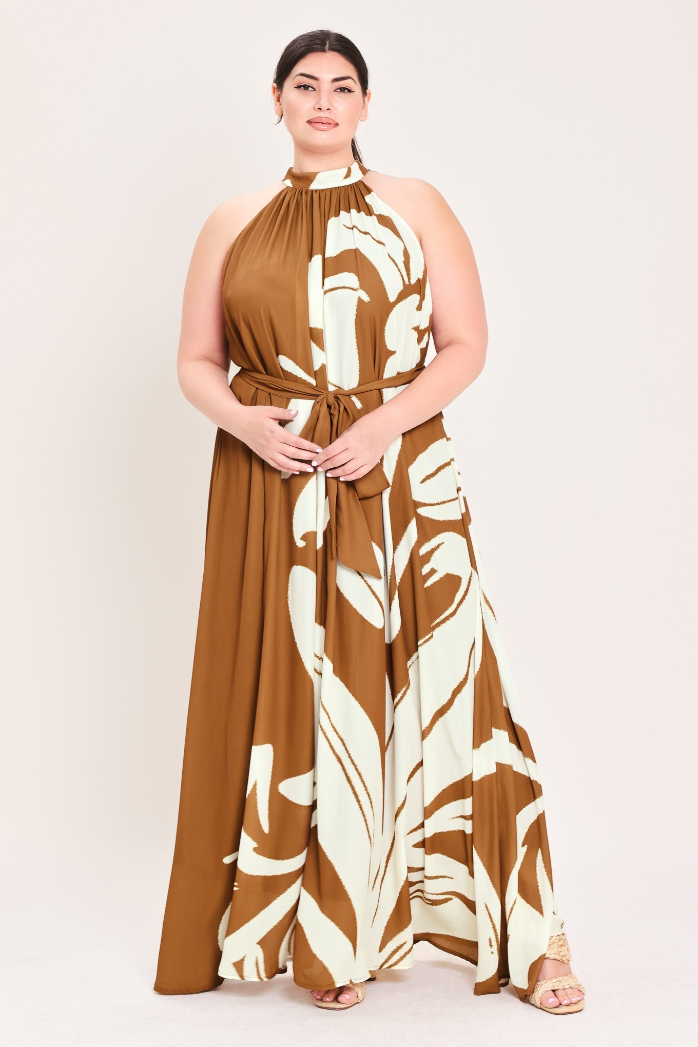 MOCHA SERENITY WOVEN MAXI DRESS Flying Tomato