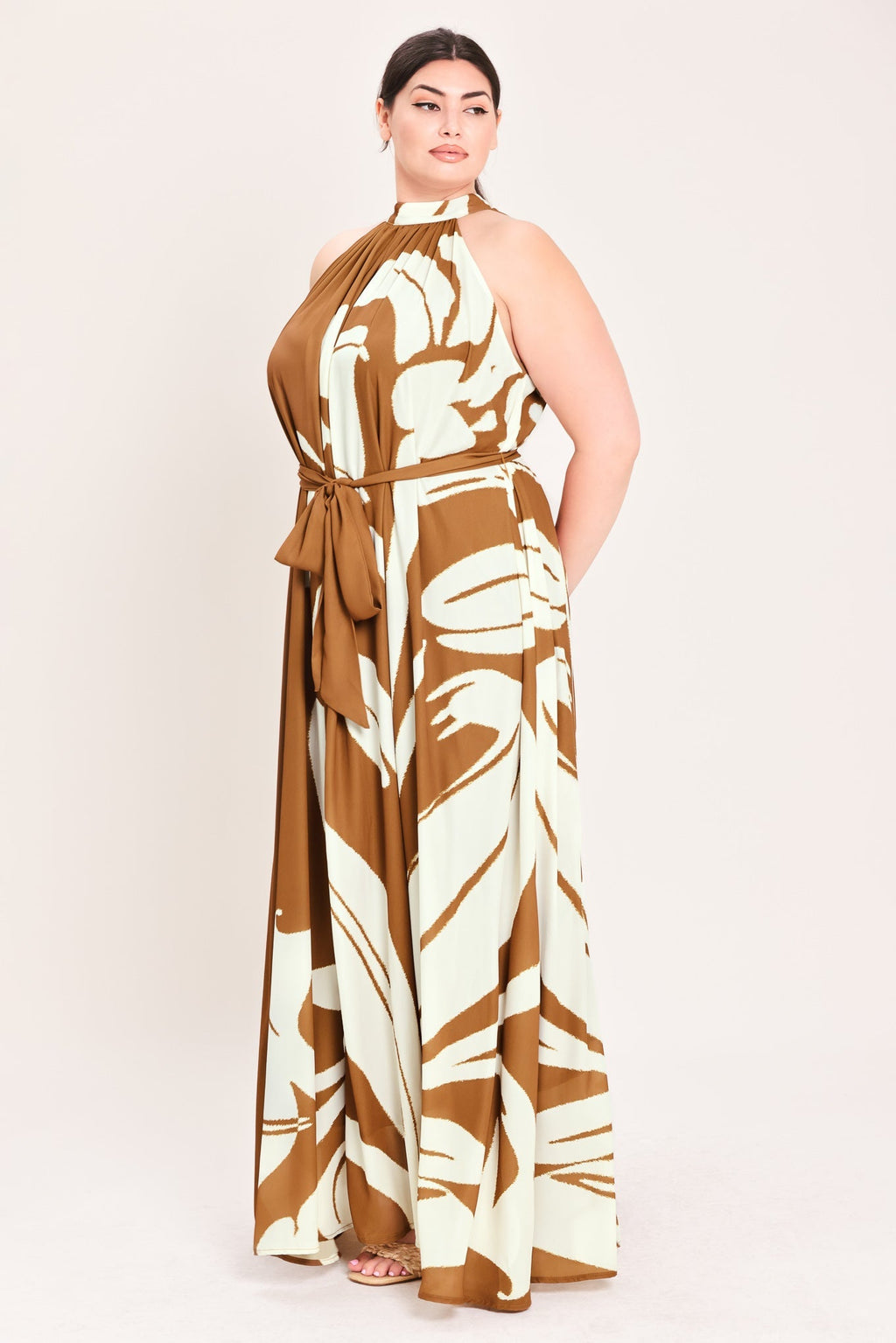 MOCHA SERENITY WOVEN MAXI DRESS Flying Tomato