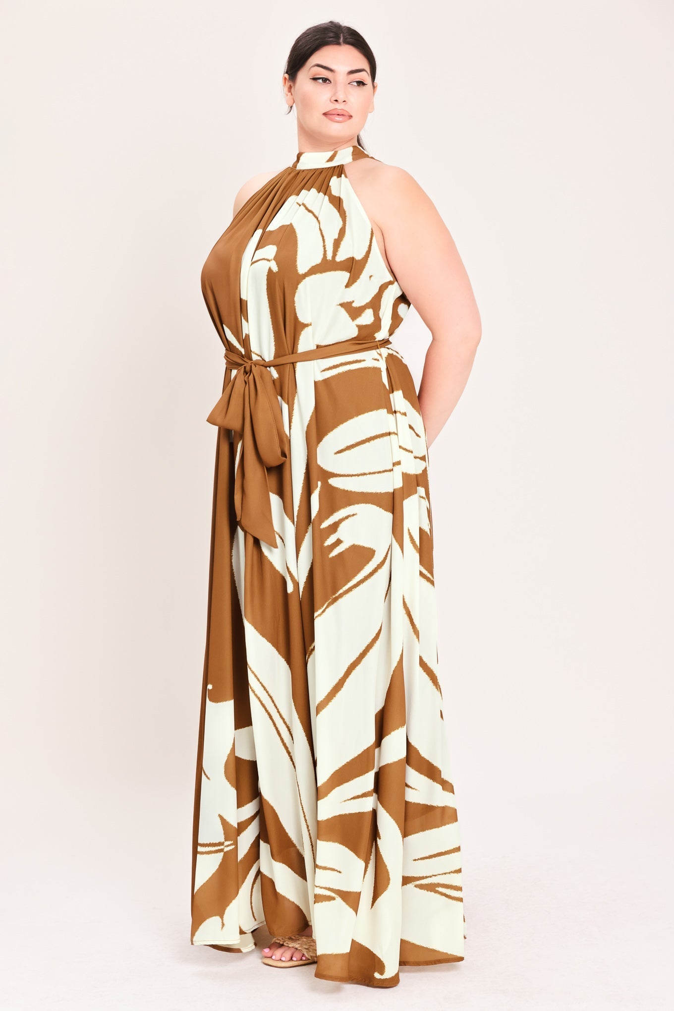 MOCHA SERENITY WOVEN MAXI DRESS Flying Tomato