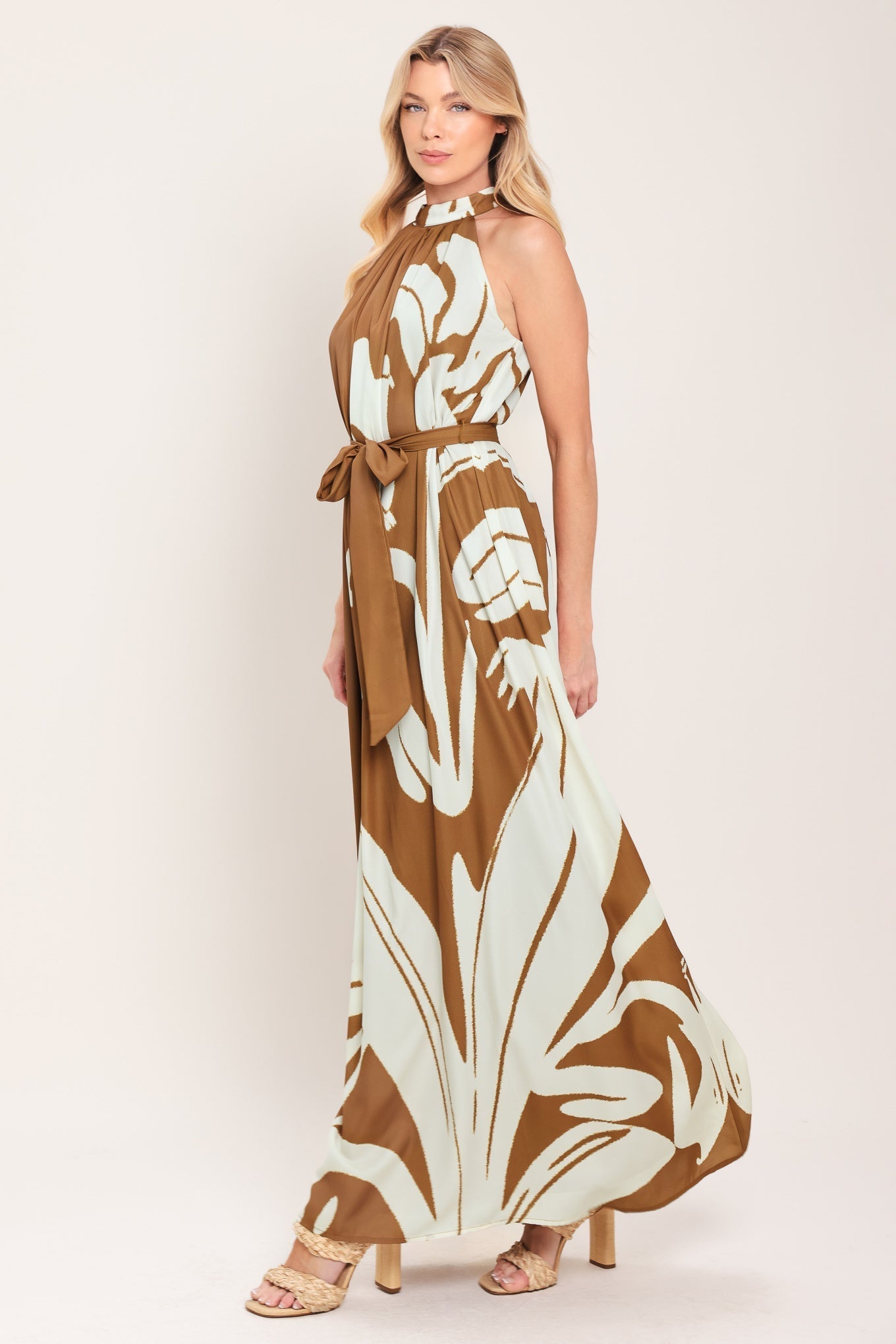 MOCHA SERENITY WOVEN MAXI DRESS Flying Tomato