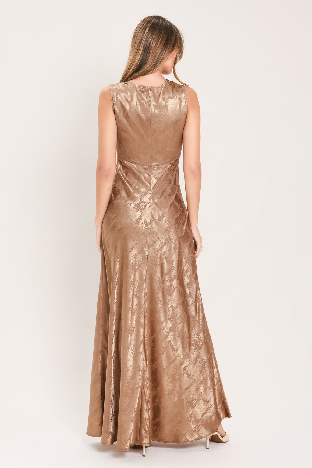 LUMINOUS CHAMPAGNE KISS WOVEN MAXI DRESS Flying Tomato