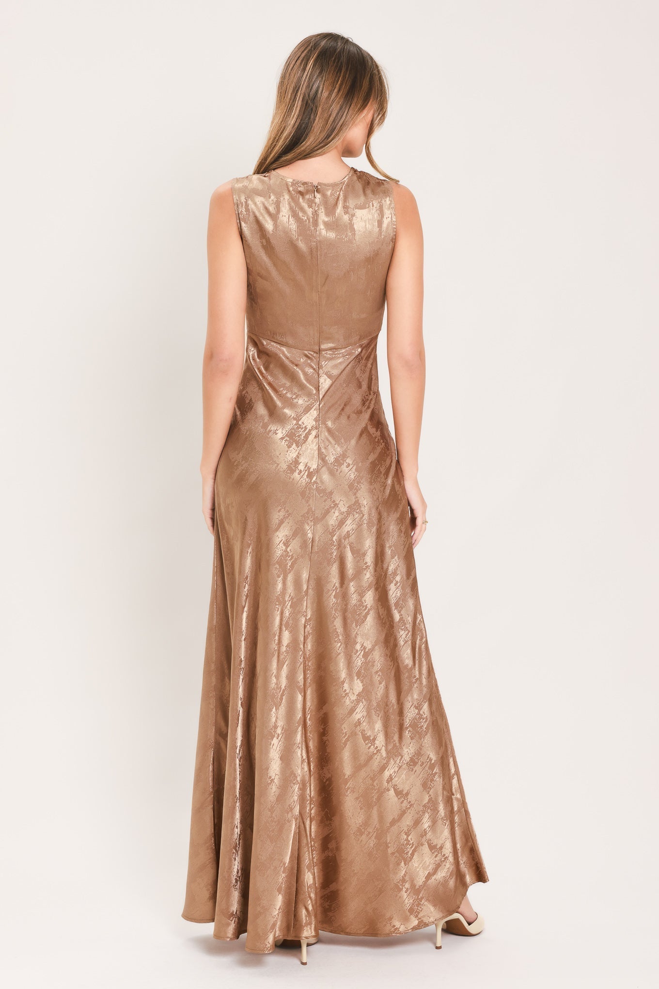 LUMINOUS CHAMPAGNE KISS WOVEN MAXI DRESS Flying Tomato