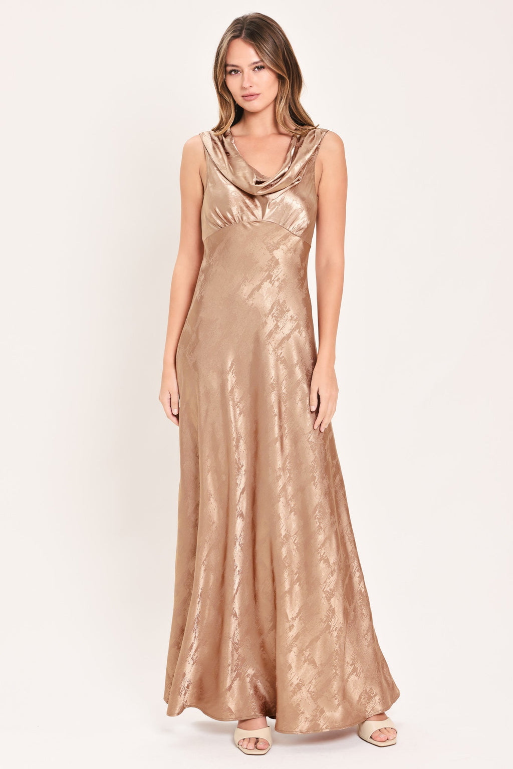 LUMINOUS CHAMPAGNE KISS WOVEN MAXI DRESS Flying Tomato