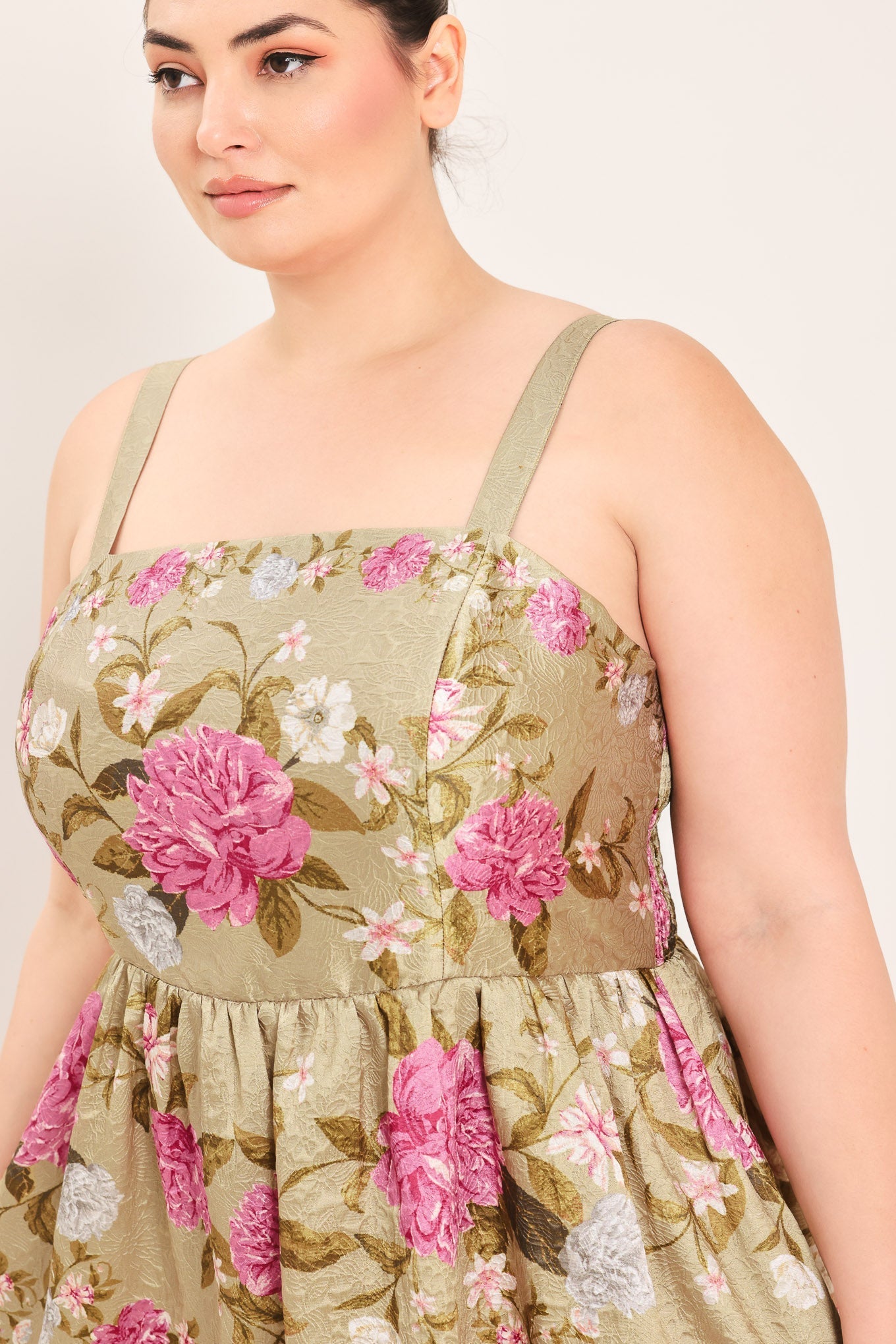 SWEET PEONY MORNING WOVEN MIDI DRESS Flying Tomato
