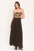 AUTUMN ARABESQUE KISS POWER MESH MAXI DRESS Flying Tomato