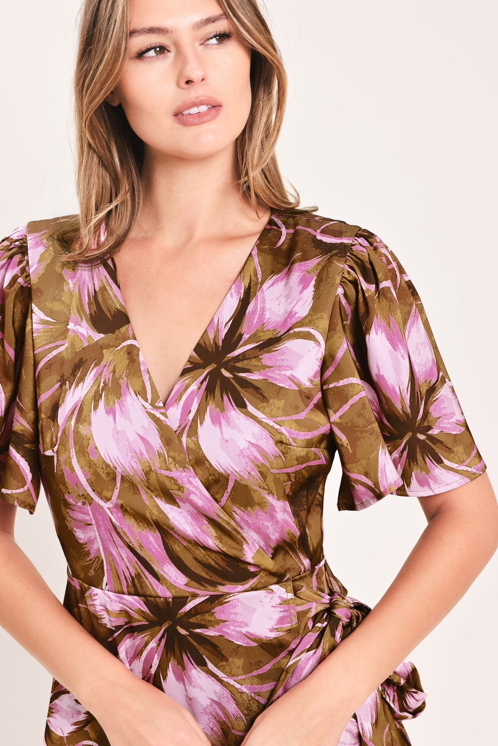 VIOLET GARDEN DRIFT WOVEN FAUX WRAP MAXI DRESS Flying Tomato