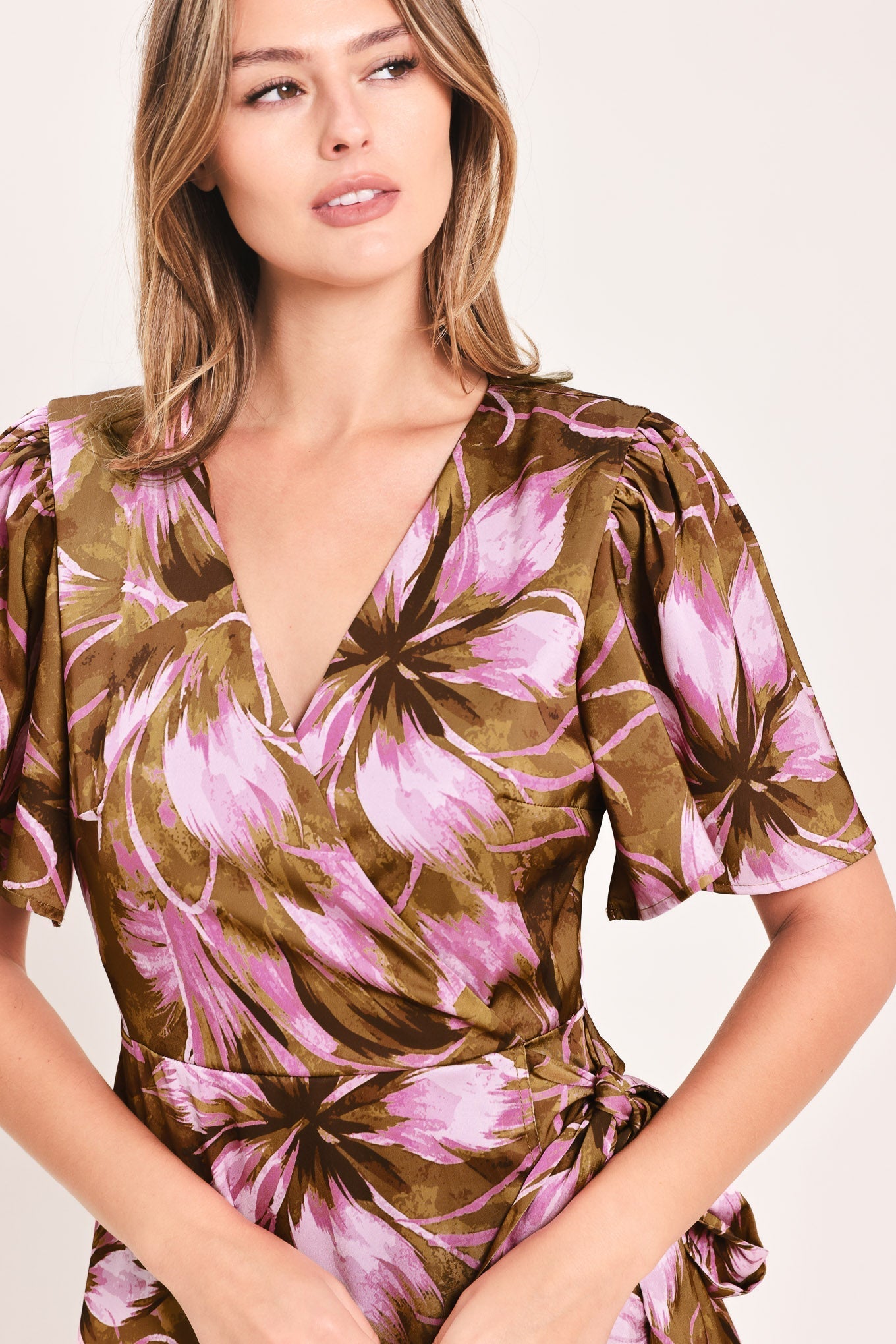 VIOLET GARDEN DRIFT WOVEN FAUX WRAP MAXI DRESS Flying Tomato