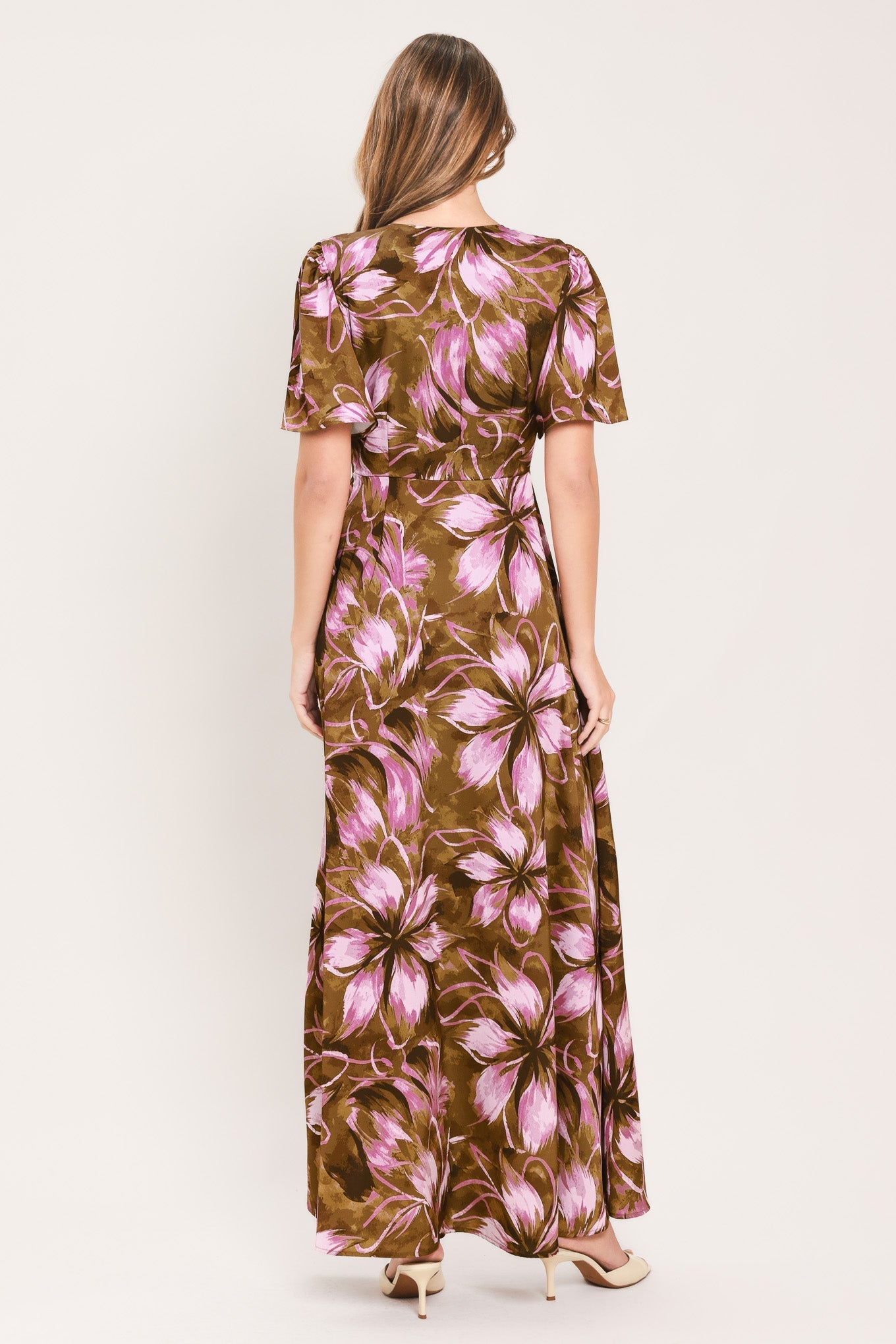 VIOLET GARDEN DRIFT WOVEN FAUX WRAP MAXI DRESS Flying Tomato