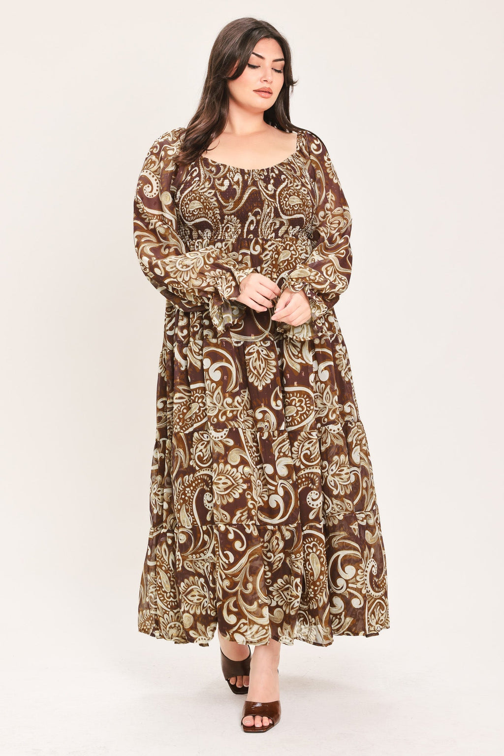 CEDAR SWIRL SONATA WOVEN MIDI DRESS Flying Tomato