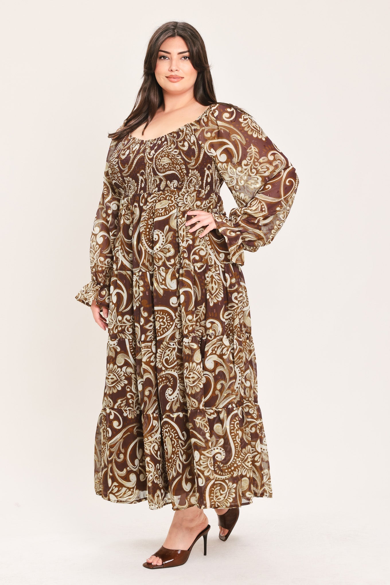CEDAR SWIRL SONATA WOVEN MIDI DRESS Flying Tomato