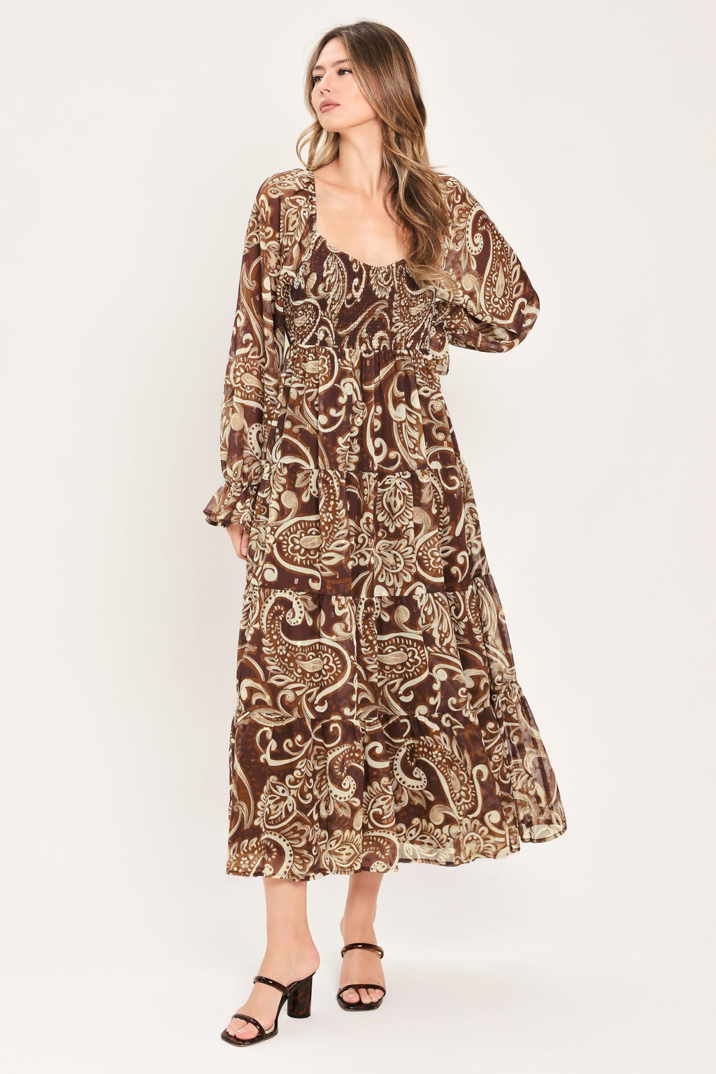CEDAR SWIRL SONATA WOVEN MIDI DRESS Flying Tomato