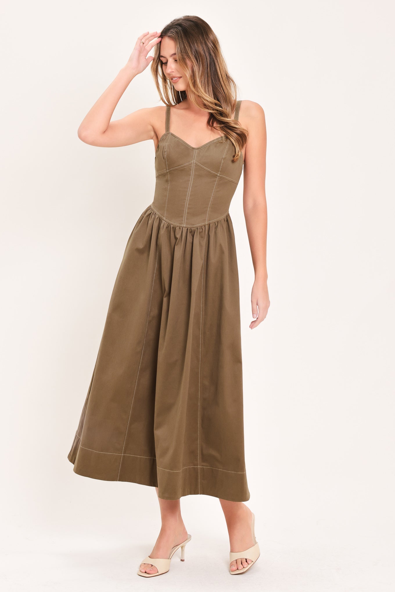 PRAIRIE HEART BALLAD WOVEN MIDI DRESS Flying Tomato