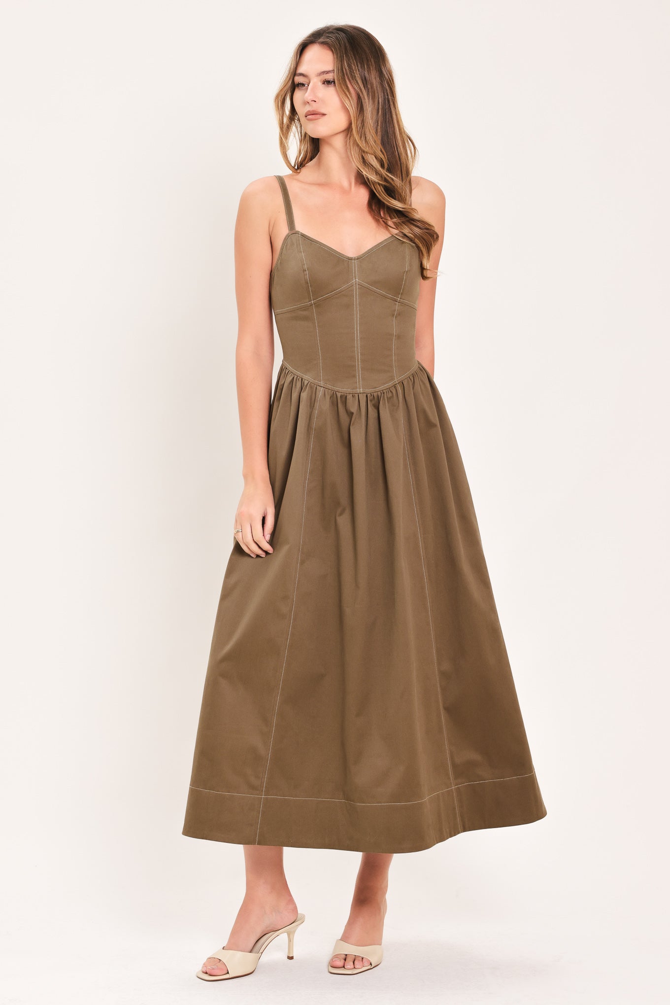 PRAIRIE HEART BALLAD WOVEN MIDI DRESS Flying Tomato