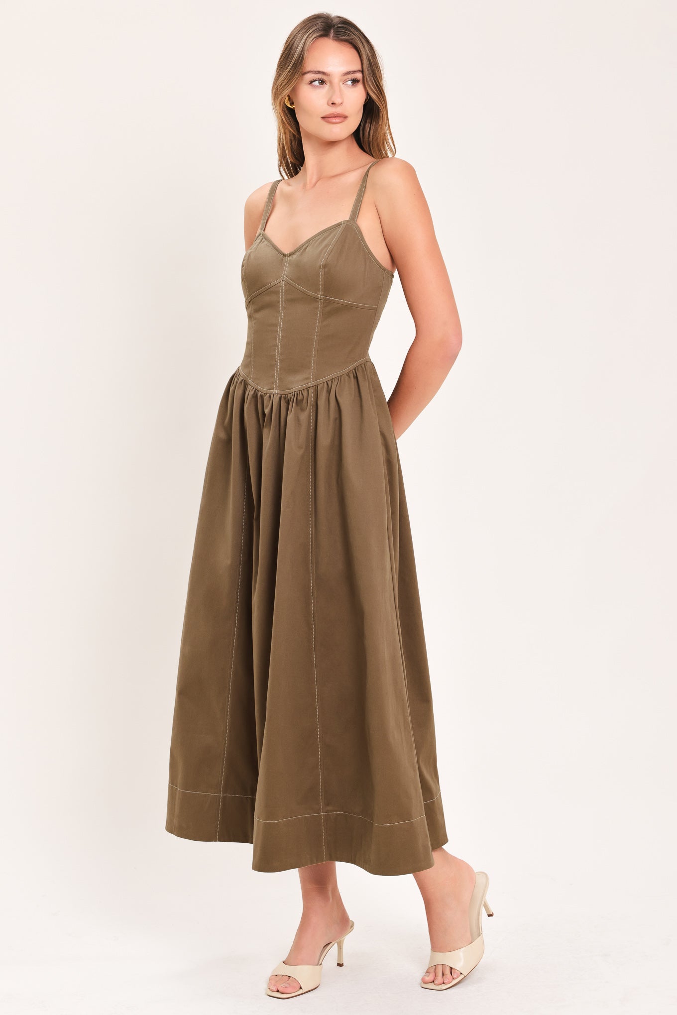 PRAIRIE HEART BALLAD WOVEN MIDI DRESS Flying Tomato