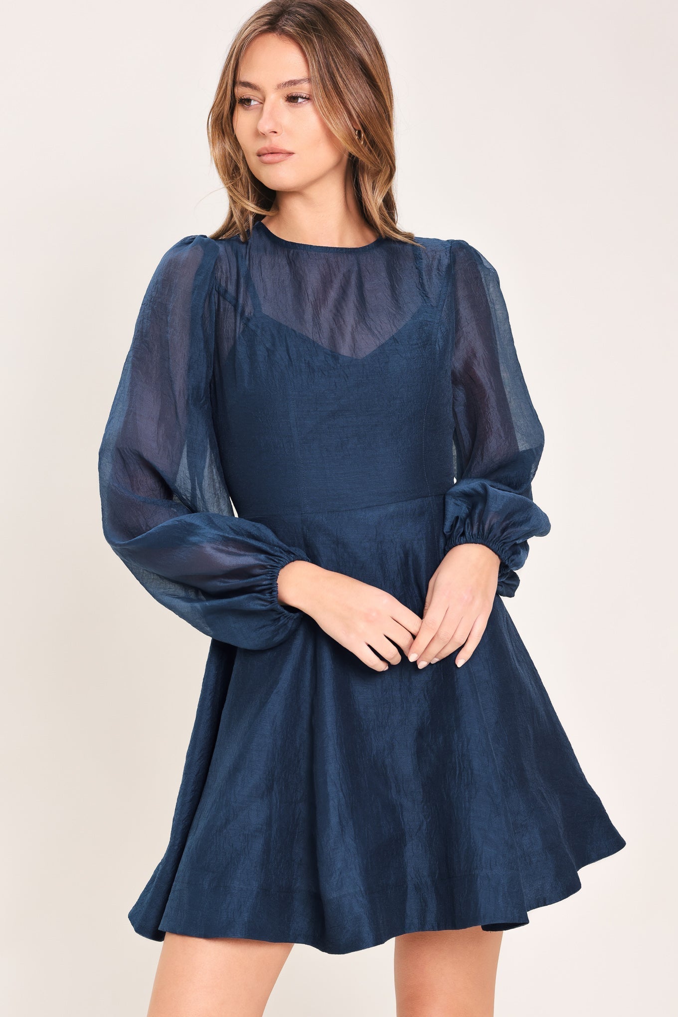 TWILIGHT CHARM WOVEN MINI DRESS Flying Tomato